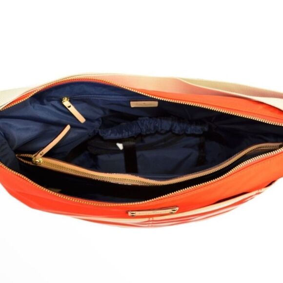 Kate Spade New York Collins Avenue Striped Serena Baby Diaper Bag Orange/Cream - Picture 5 of 9